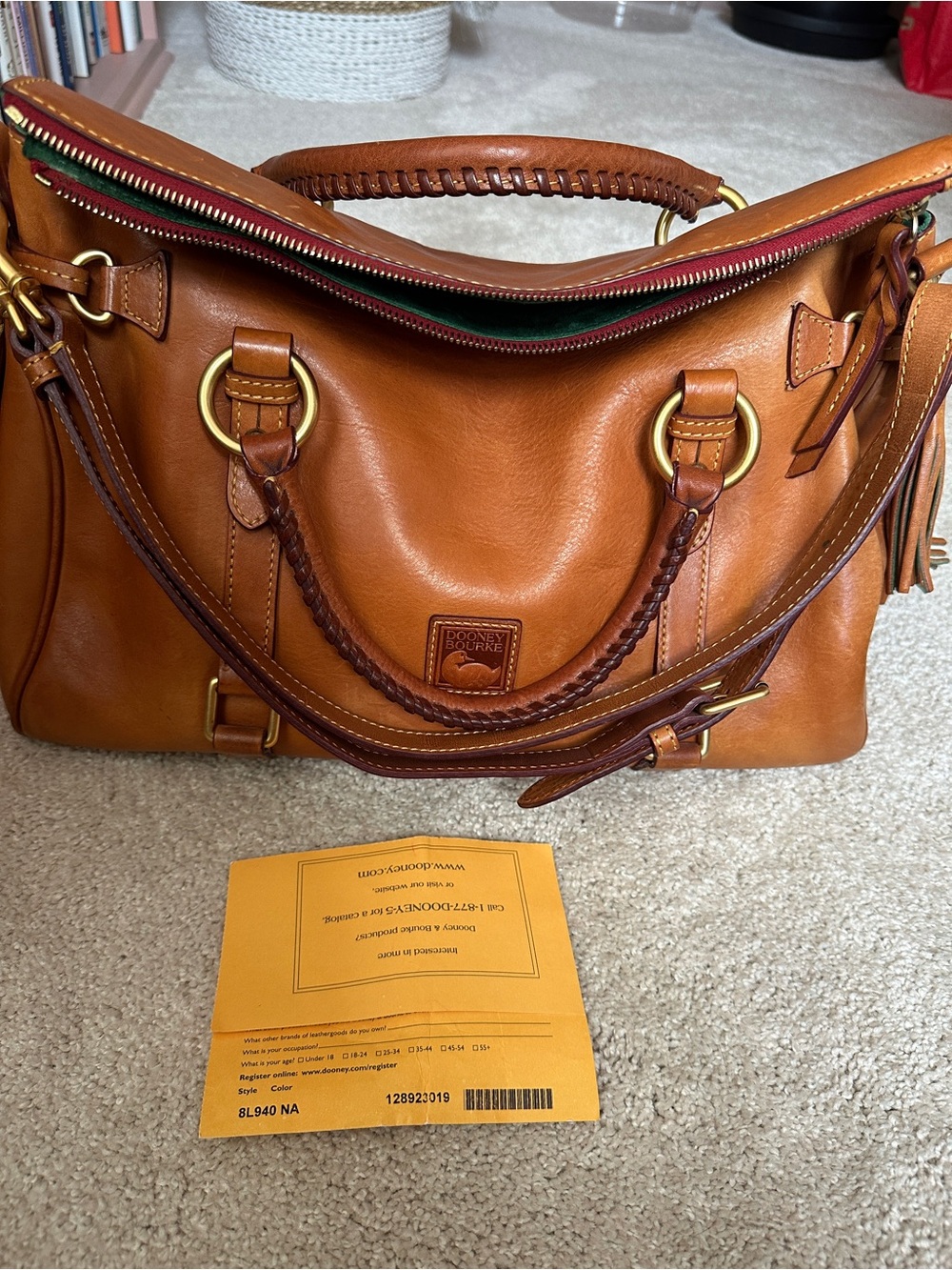 GUC 15” Large Dooney & Bourke Florentine Leather Satchel